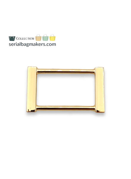 SBM rectangular ring - fancy - passant - 32 mm - warm gold