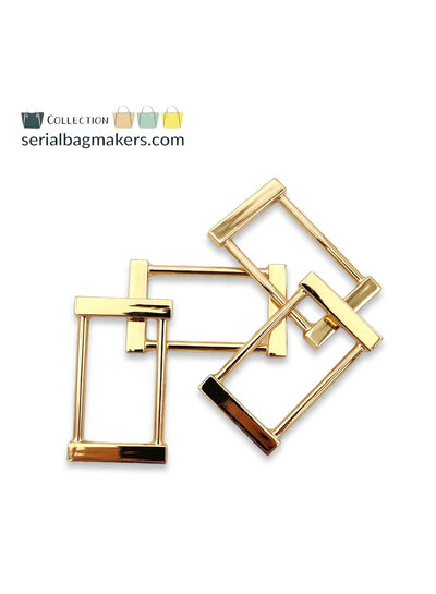 SBM rectangular ring - fancy - passant - 32 mm - warm gold