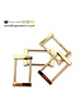 SBM rectangular ring - fancy - passant - 32 mm - warm gold