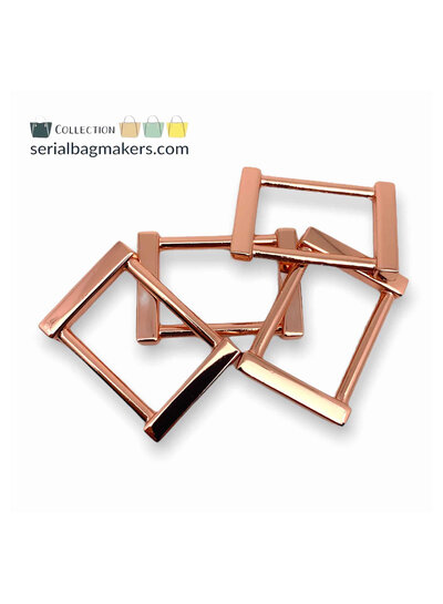 SBM rectangular ring - fancy - passant - 25 mm - rose gold