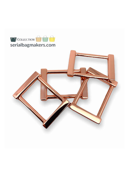 SBM rectangular ring - fancy - passant - 25 mm - rose gold