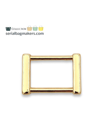 SBM rectangular ring - fancy - passant - 25 mm - warm gold