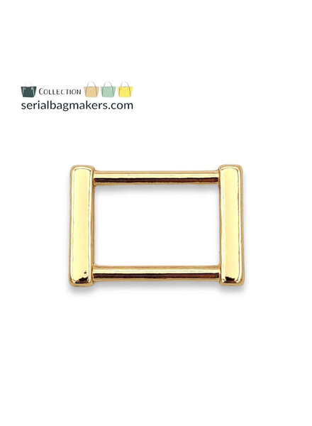 SBM rectangular ring - fancy - passant - 25 mm - warm gold