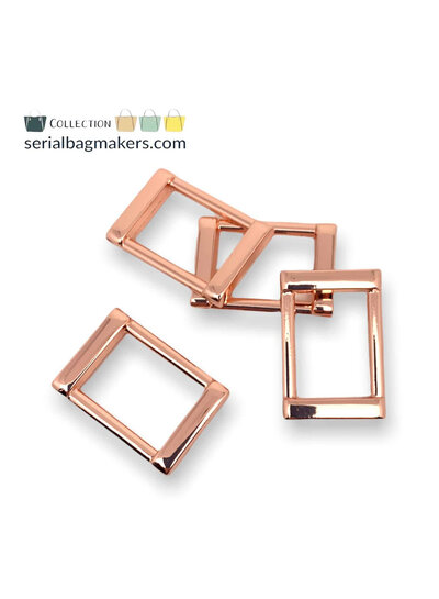 SBM rechthoekige ring - fancy - passant - 19 mm - rosé goud