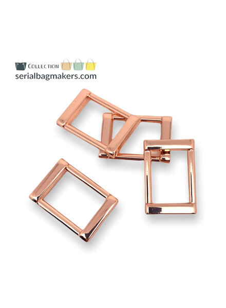 SBM rectangular ring - fancy - passant - 19 mm - rose gold