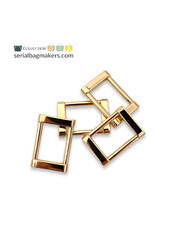 SBM rechthoekige ring - fancy - passant - 19 mm - warm goud