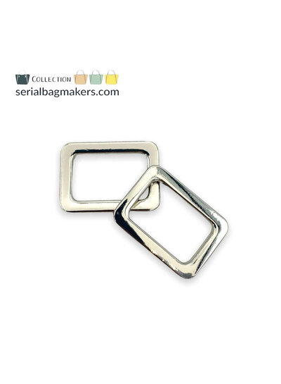 SBM rectangular ring - tight - passant - 19 mm - nickel