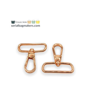 ZipperZoo musketonhaak premium - 38 mm - rose gold - 2-pack