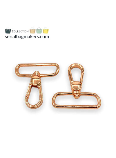 ZipperZoo Swivel hook Premium - 38 mm - Rose gold - 2-Pack
