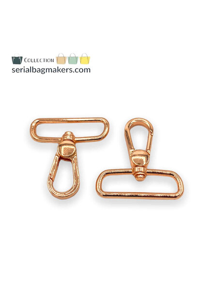 ZipperZoo Swivel hook Premium - 38 mm - Rose gold - 2-Pack