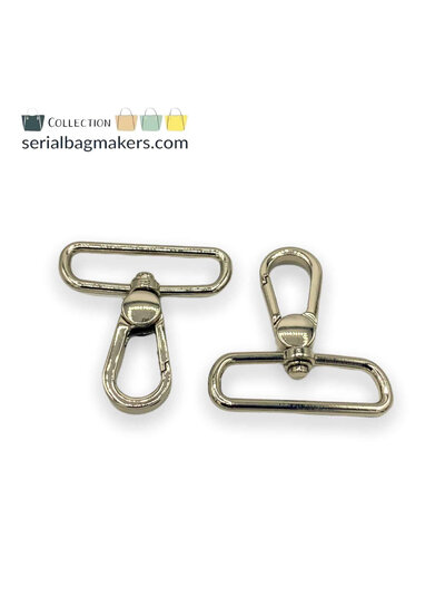 ZipperZoo musketonhaak premium - 38 mm - zilver - 2-pack