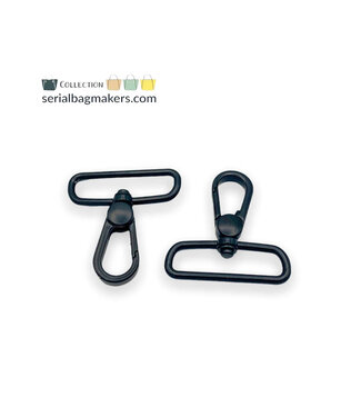 ZipperZoo musketonhaak premium - 38 mm - zwart - 2-pack