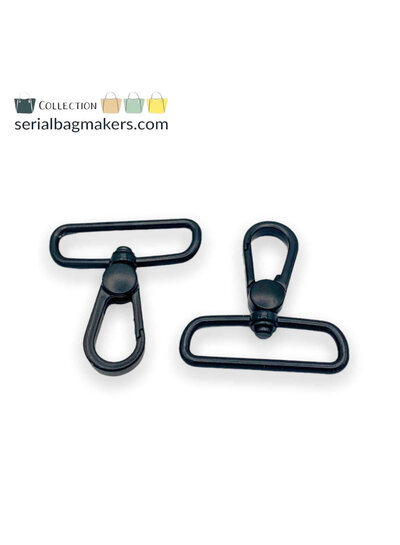 ZipperZoo Premium Swivel Hook - 38 mm - Black - 2-Pack