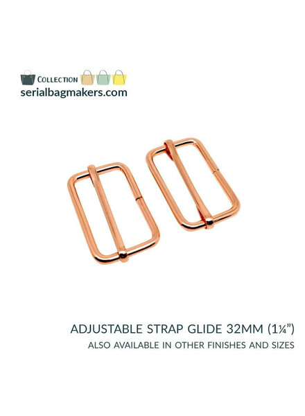 SBM adjustable slide buckle 32 mm - rose gold