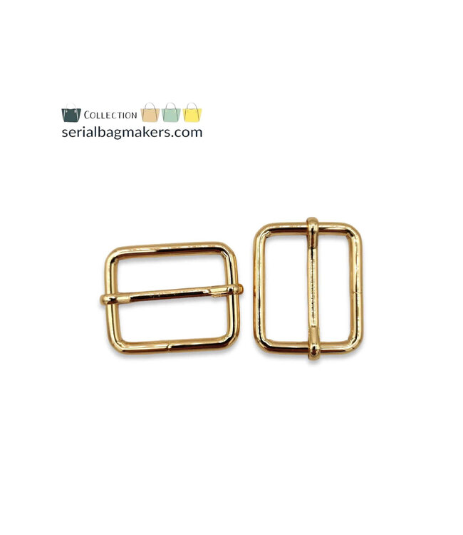 ZipperZoo verstelbare schuifgesp grote opening 32 mm - warm goud per 2