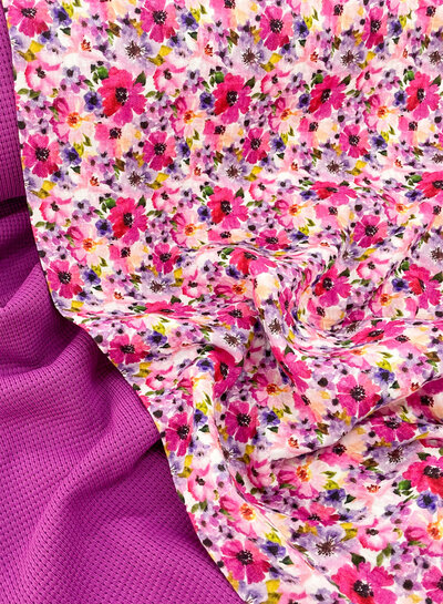 Swafing prachtig gebreid, mooie structuur - stevig en warm - fuchsia