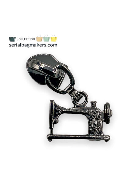 ZipperZoo Zipper Puller #5 - Sewing Machine - Gun Metal Packed per 3