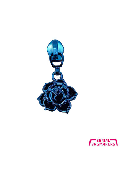 ZipperZoo zipper puller #5 - rose - sky blue packed per 3