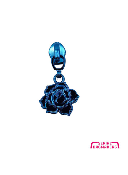 ZipperZoo zipper puller #5 - rose - sky blue packed per 3