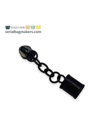 SBM zipper puller #5 - tassel - electro black