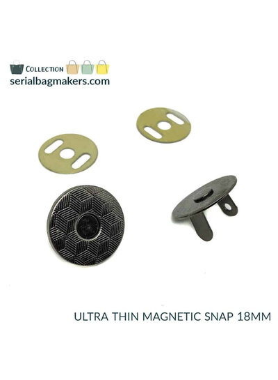 ZipperZoo platte magneetsluiting zwart nikkel