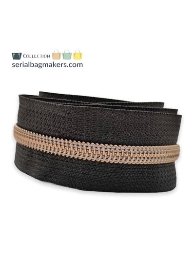 SBM black zipper tape with copper nylon coil - nr.5