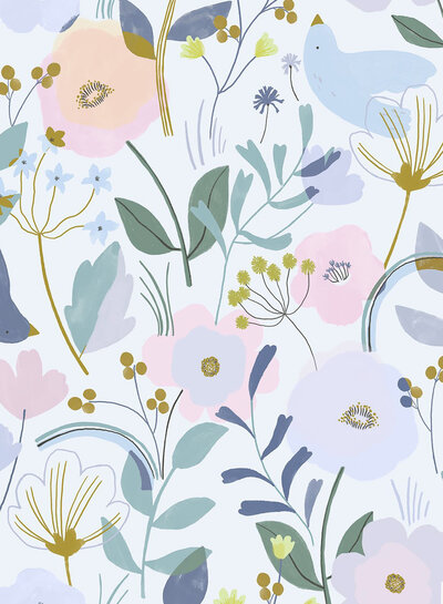 Katia fabrics aquarelle floral - poplin katoen