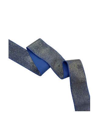 gold and cobalt shiny - waist elastic 40 mm