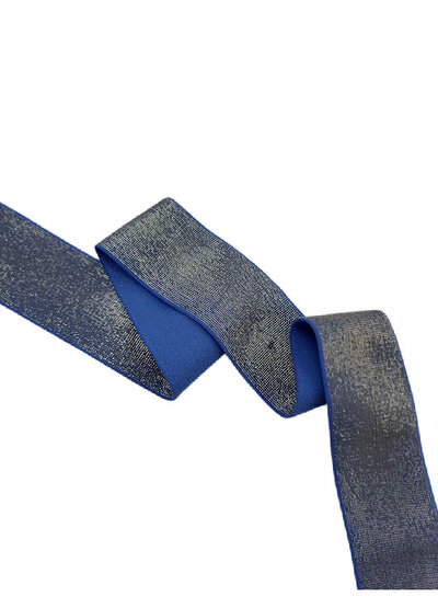 gold and cobalt shiny - waist elastic 40 mm