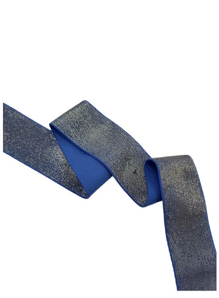 gold and cobalt shiny - waist elastic 40 mm