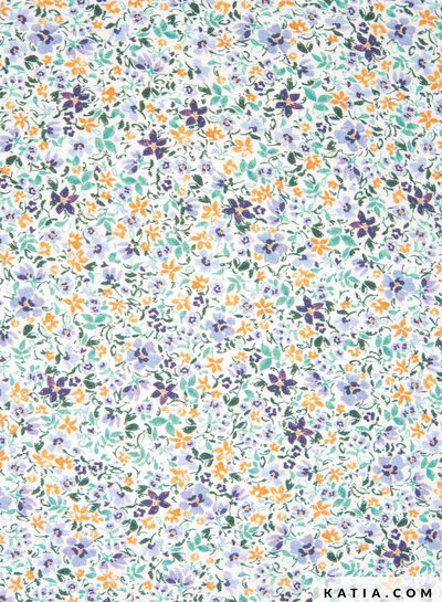 Katia fabrics lavender flowers - ecovero viscose