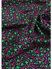 Swafing pink and green happy Leo - viscose twill