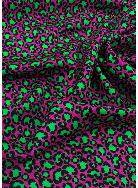 Swafing pink and green happy Leo - viscose twill