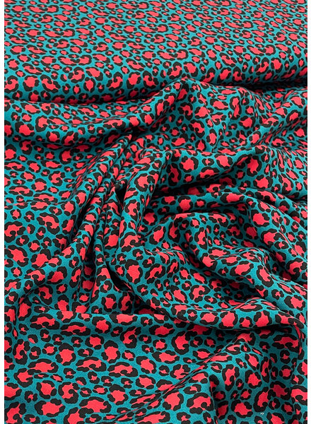 Swafing turquoise and pink happy Leo - viscose twill