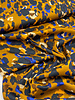 Bittoun cobalt and navy blue spots on a cognac colored background - satin