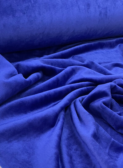 M. kobaltblauw  - zachte velvet tricot