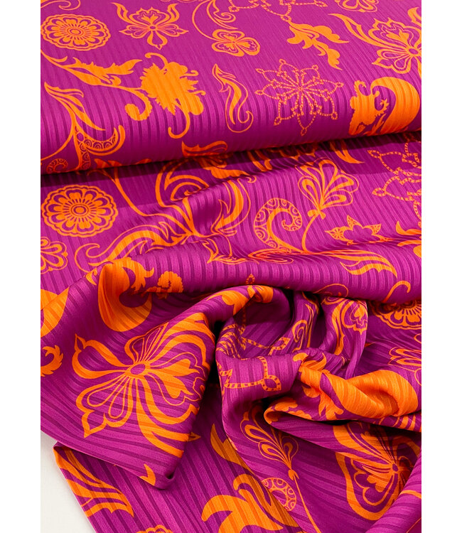 A la Ville fuchsia faux plisse