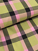 Bittoun checks green and pink - beautiful woven viscose blend with a little elastane.