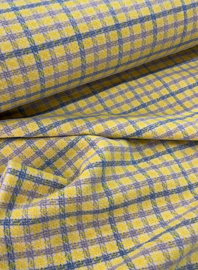 La Maison Victor yellow/lilac checks - coat fabric