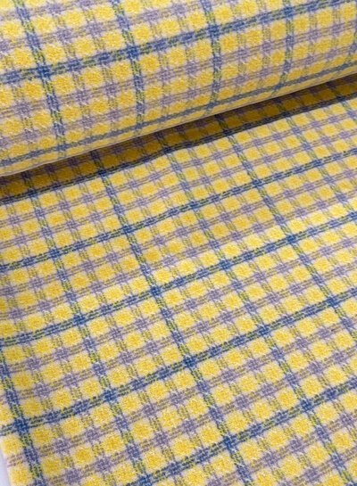 La Maison Victor yellow/lilac checks - coat fabric