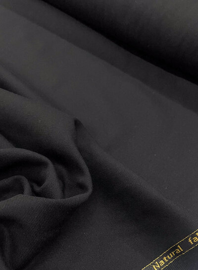 black - woven bamboo - recycled, very supple fabric and no wrinkles