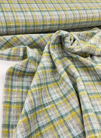 M. plaid flanel met wol - groen grijs