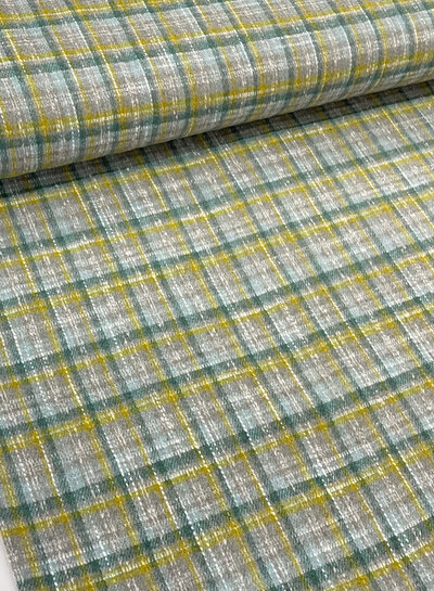 M. plaid flanel met wol - groen grijs