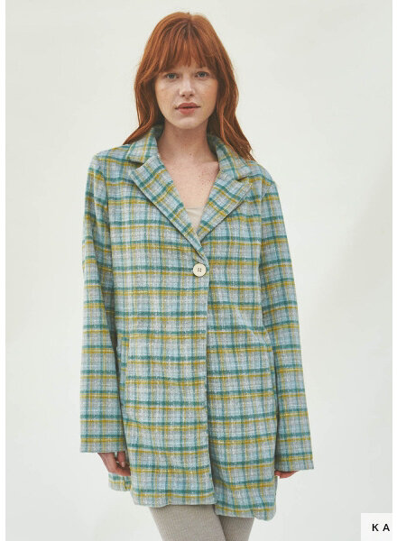 M. plaid flannel with wool - green gray
