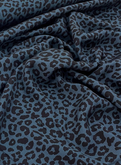 Swafing indigo animal print leo - viscose twill