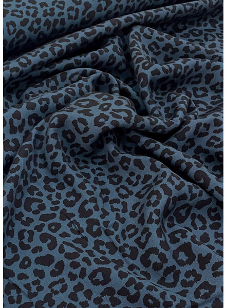 Swafing indigo animal print leo - viscose twill