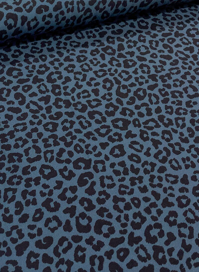 Swafing indigo animal print leo - viscose twill