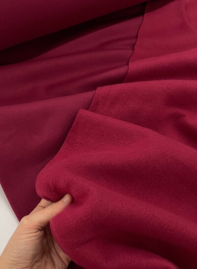 framboos - dikke jogging, zacht opgeruwd aan de binnenkant n