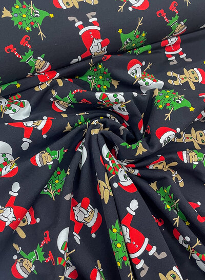 Swafing nice Christmas print black - French terry