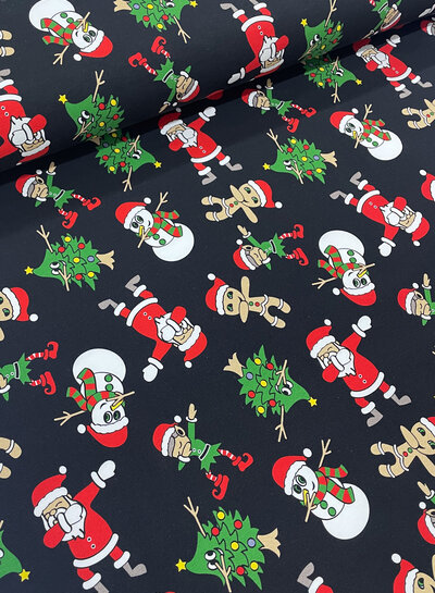 Swafing nice Christmas print black - French terry